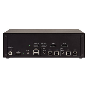 Black Box KVS4-1002VMX Secure KVM Switch, 2-Port, Single Monitor DisplayPort, with CAC